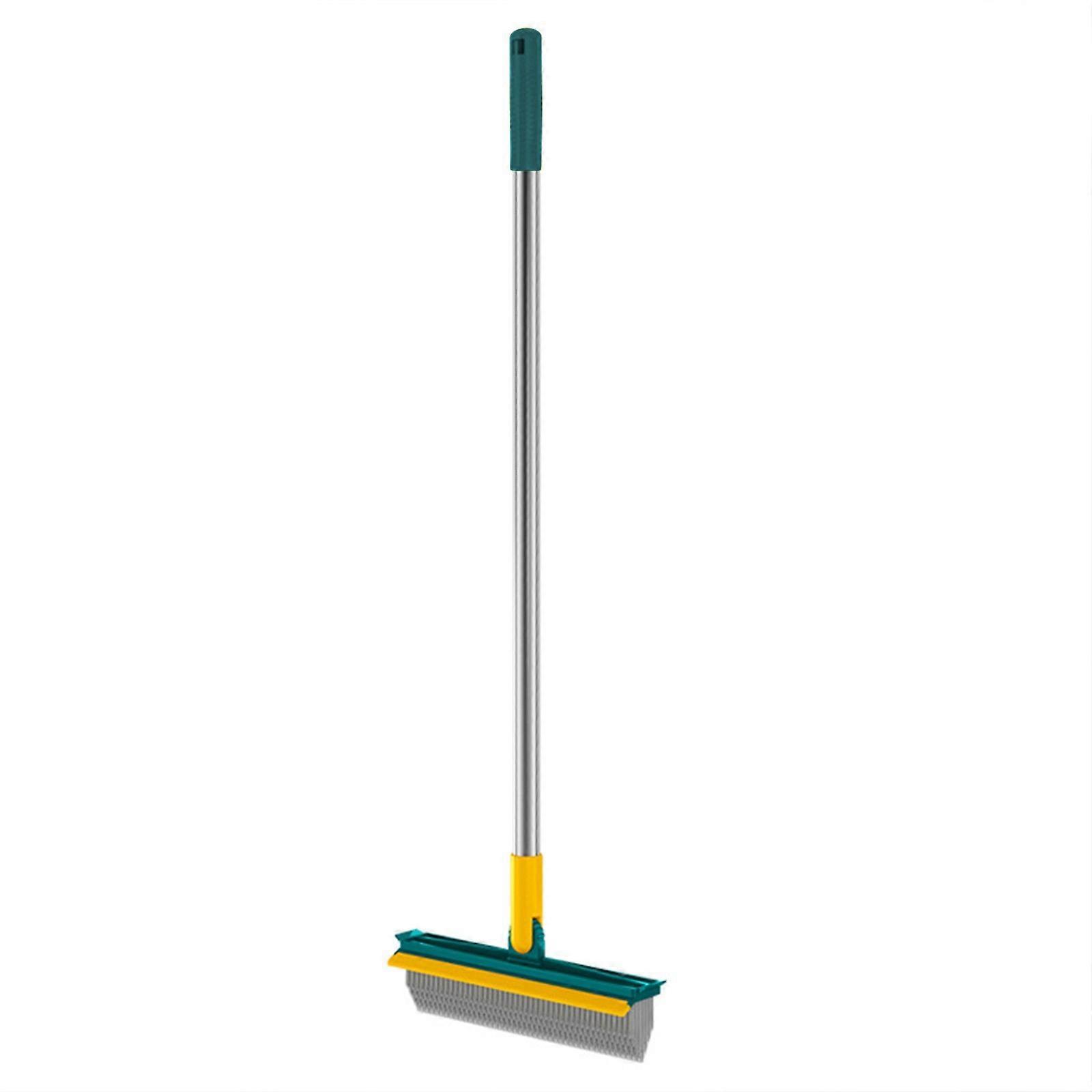 2 In 1 Scalable Cleaning Floor Scrub Brush Floor Brush With Handle Grout Brush Scrape V-Shape Stiff Bristle Cleaning Brush With Squeegee 120 Rotating