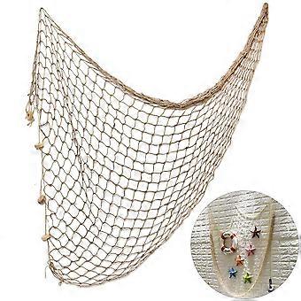 WINOMO 100 x 200 cm, mediterraner Stil, dekoratives Fischnetz, Meeresfischernetz, Wanddekoration, Fotohintergrund