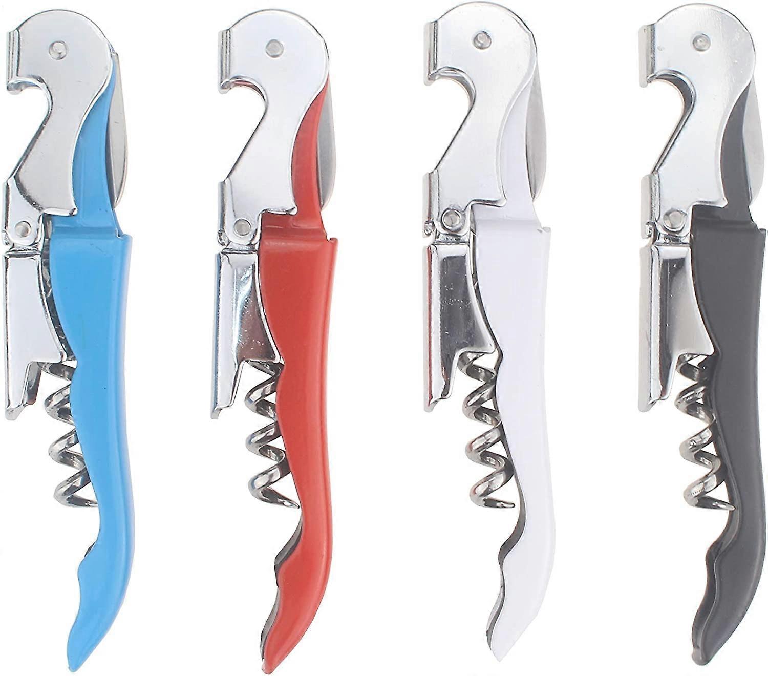 Professional Waiter Corkscrew with Foil 4 in 1 Bottle Opener with Knife, Wine Key for Restaurant Waiters, Sommeliers, Bartenders (4 Packs/Set)