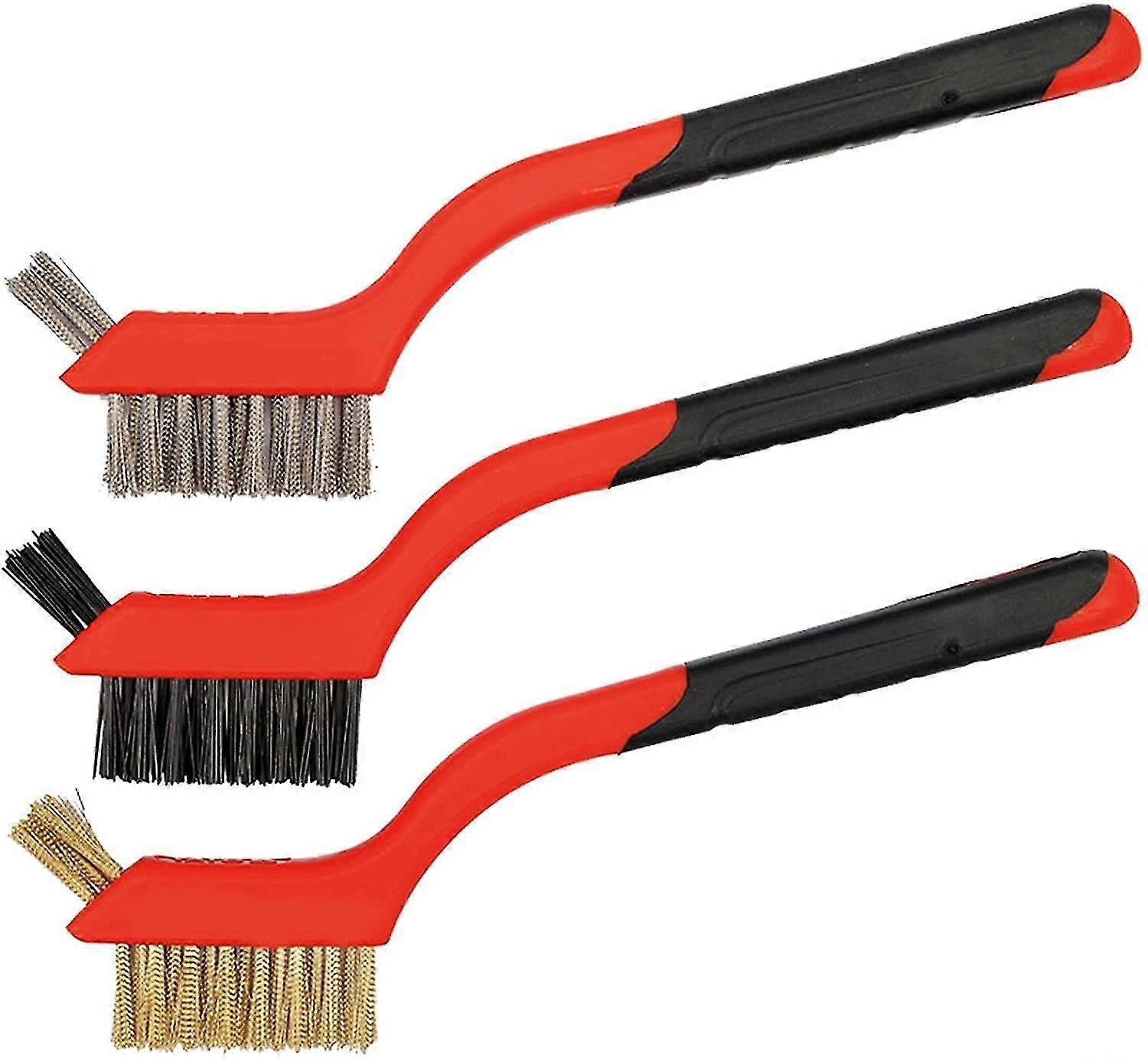 Set Of 3 Wire Brushes, Small Wire Brushes For Cleaning Rust, Dirt, Paint Smear And Hard To Reach Areas With Deep Cleaning.