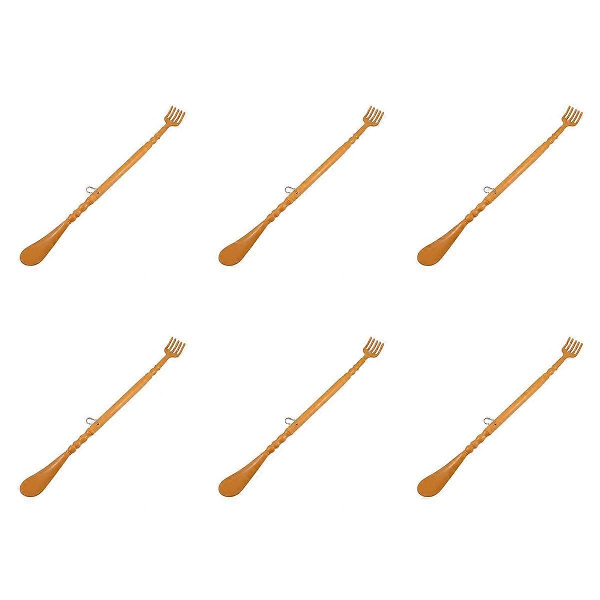 6X Brown Plastic Handle Back Scratch Helper Massager 48 cm