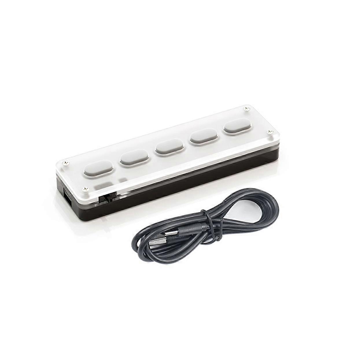 5 Touches Clavier Personnalisé Macro Programmable Bluetooth Clavier Copier Coller Rgb Bouton Gaming Clavier Mécanique Blanc