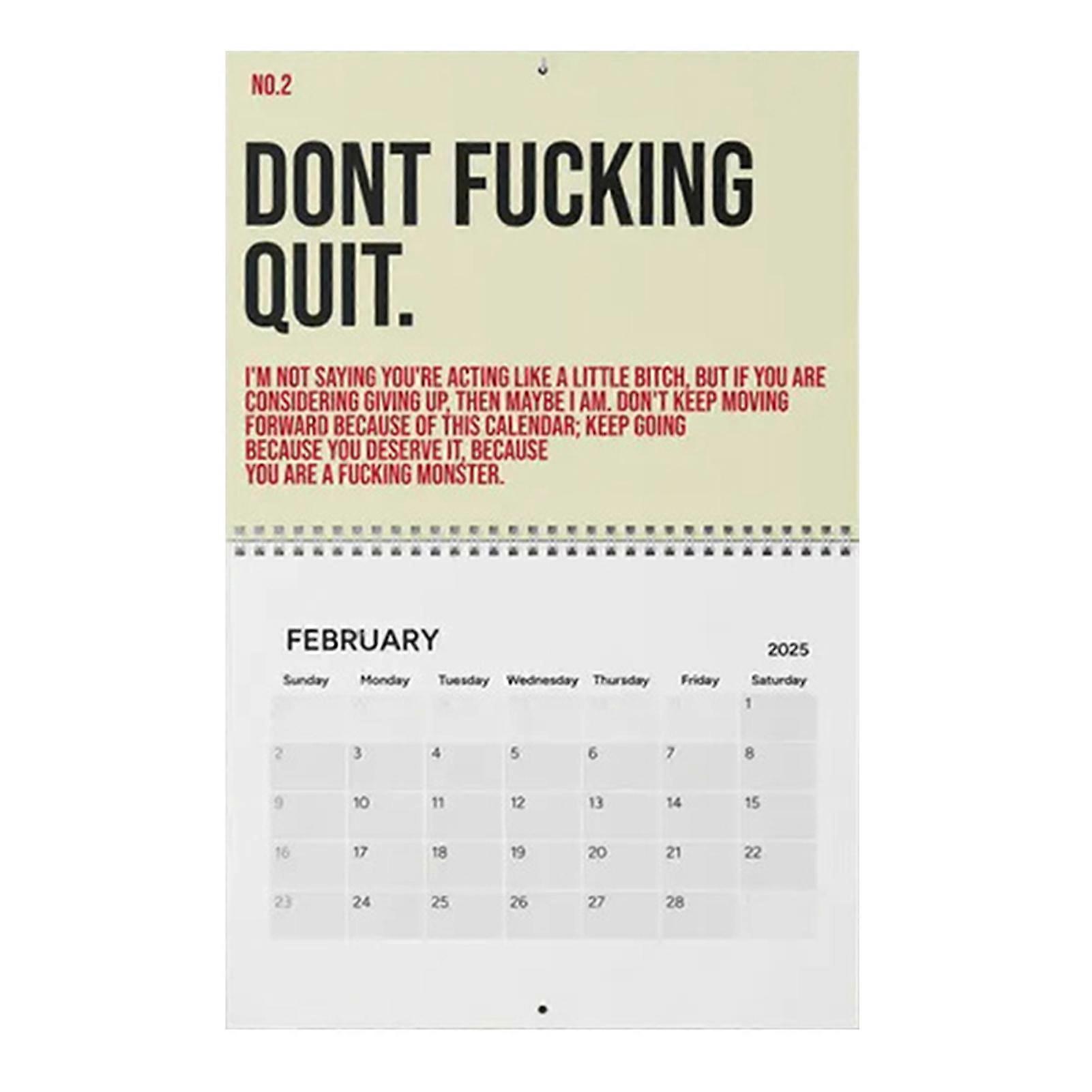 Wall Calendar with Witty Phrases for 2025 Daily Motivational Planning Wall Calendar Note Pads for Home Decoration