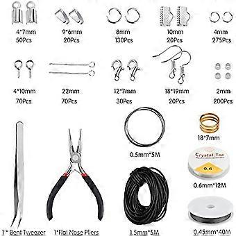 Jewelry Making Supplies Jewellery Making Kit Jewelry Findings Starter Kit  Jewelry Repair Tools with Jewelry Pliers for DIY Earring Beading Bracelets N