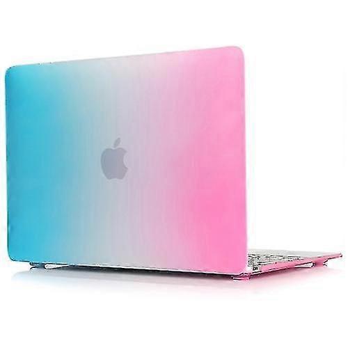 blue and pink color gradient protective case for macbook air 13.3 inch a1932 (2018)/a2179 (2020)