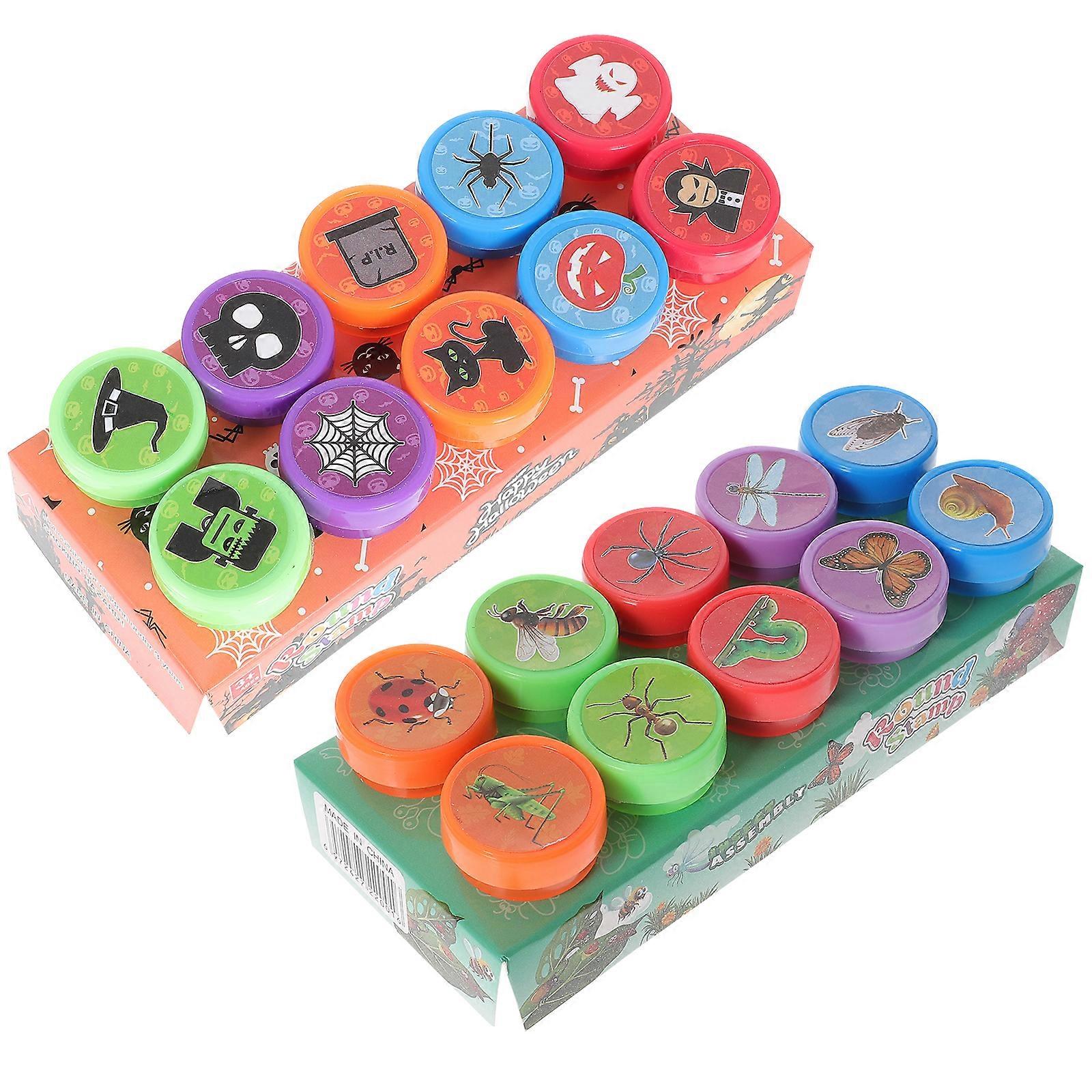 2 Boxes Eink Halloween Assorted Plastic Halloween Animals Assorted Stampers Ink