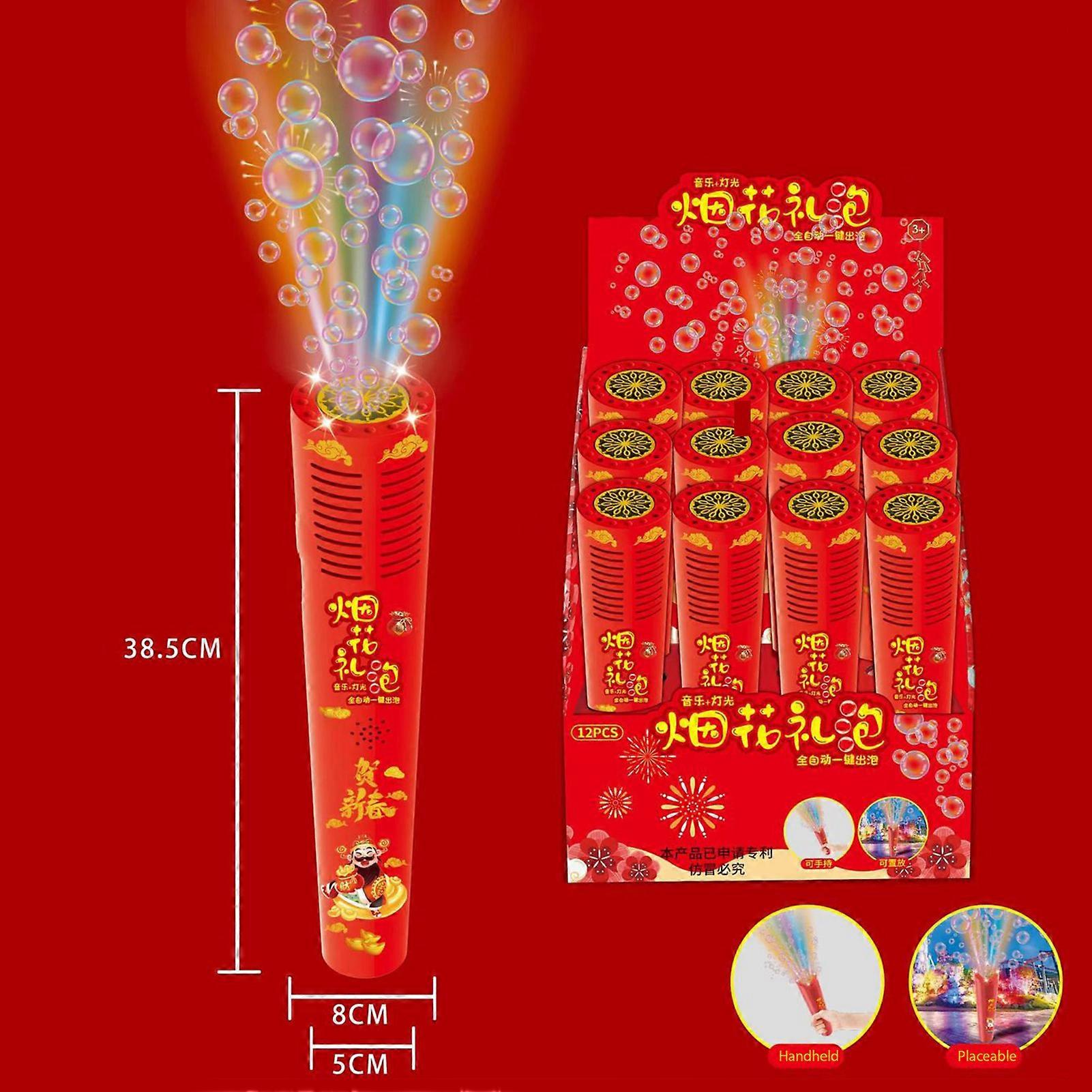 Full Automatic Firework Bubble Machine New Year Firework Bubble Maker Large Capacity Bubble Blower for Kids