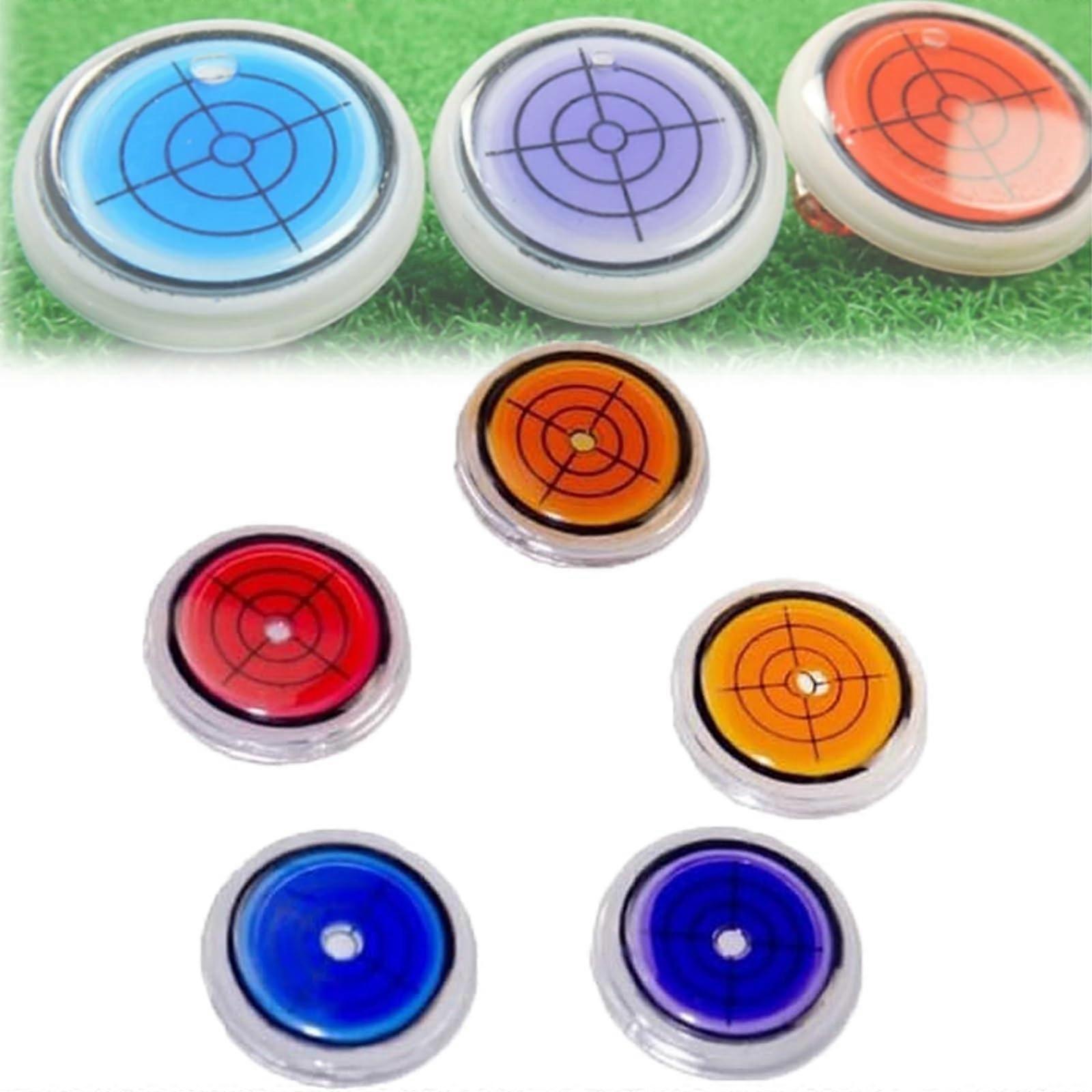 Golf Ball Marker Round Cap Clip Mark with Level Function for Men Women Golfer, Level Head Golf Marker with Bubble Level