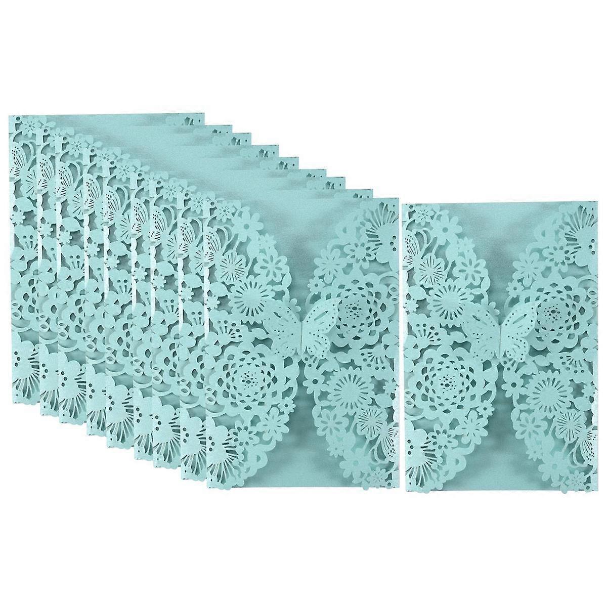 10Pcs/Set Delicate Carved Butterflies Romantic Wedding Party Invitation Card Envelope Invitations f