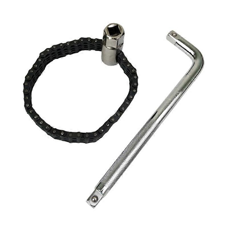 2 Pieces Chain Type Oil Filter Wrench Practical Double-link Socket Removal Tool
