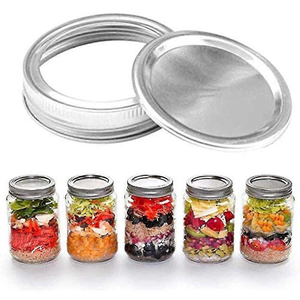 24pcs Regular Mouth Mason Jar Lids/rings Reuseable Metal Mason Jar Canning With Silicone Gasket Lids 24pcs Lids Gold