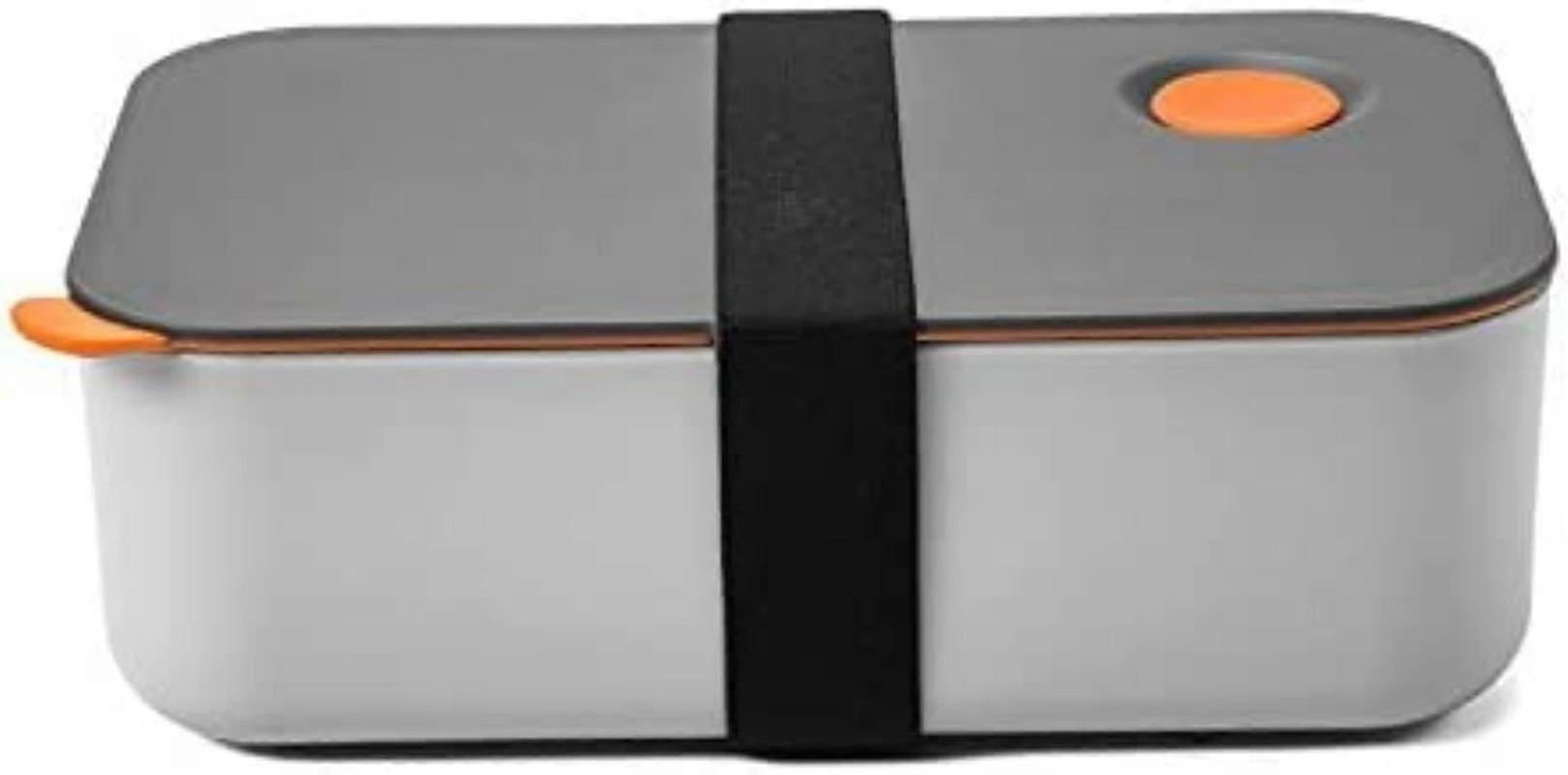 Children's Double Deck Lunch Box With Cutlery (orange) 1 Pieces