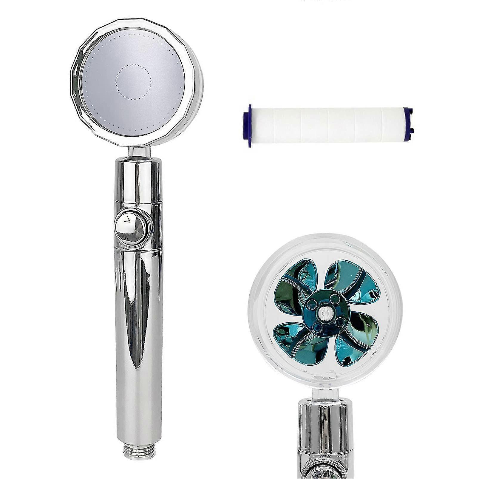 Hand Showers High Pressure Fan Shower Head, Easy Installation 360 Rotating Filtered Turbo Shower Head (blue)