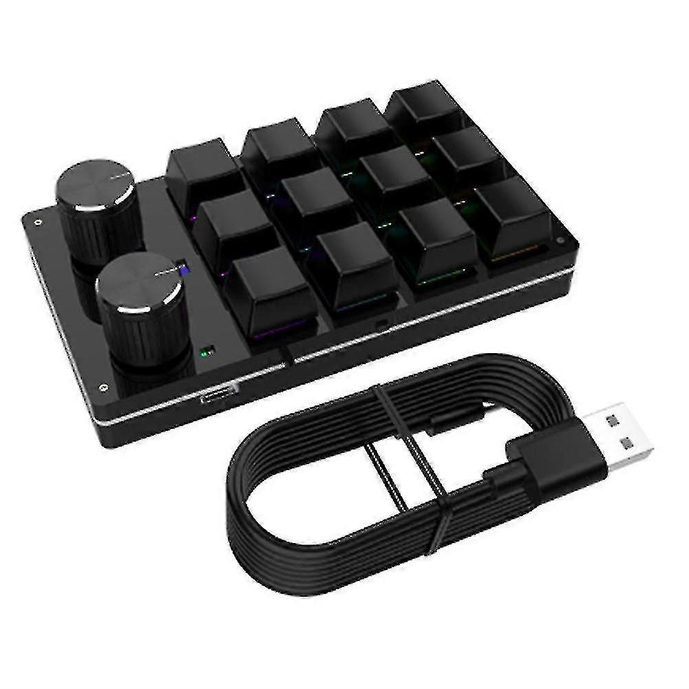 Cable Usb Macro Mini Keyboard 12 Keys 2 Knob Programming Keypad Hot-swap Customization Gaming Mecha