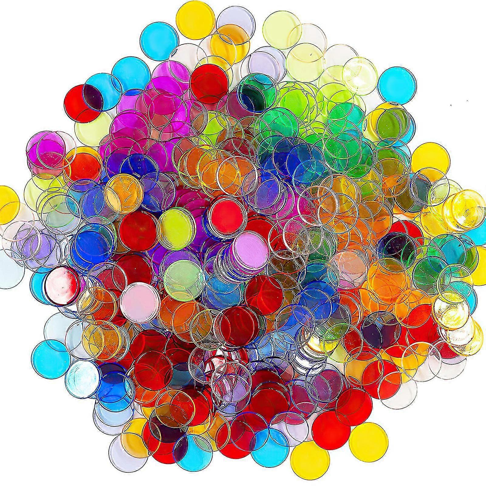 Counter Bingo Chips, 300 Pcs Plastic Counting Markers For Math Or Games (multicolored)