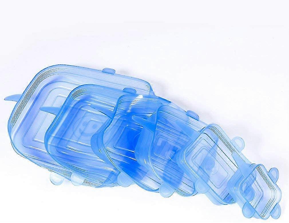 Stretchable Silicone Lids, 6 Pack Silicone Lids, Stretchable, Square & Reusable