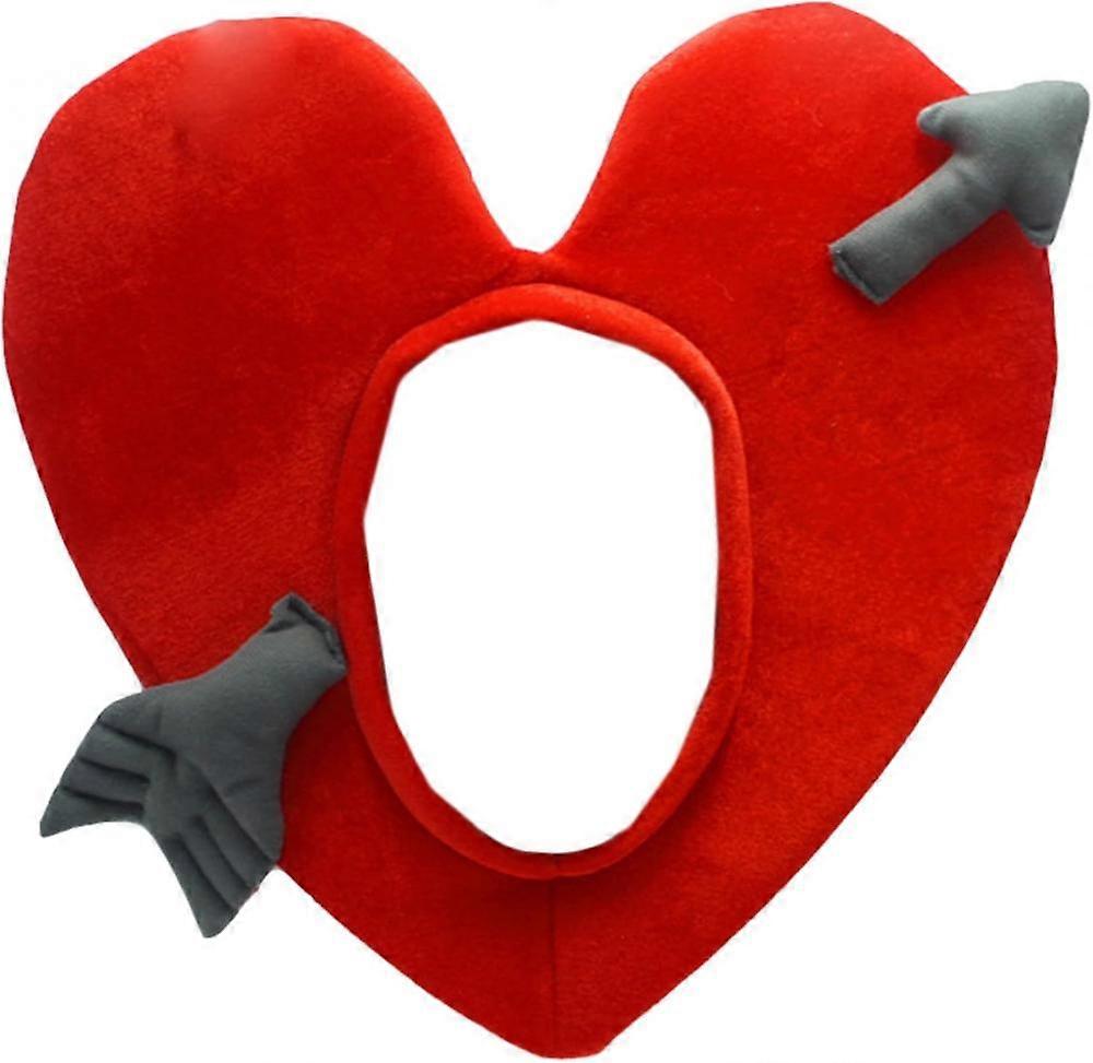 Heart Head Gear, Plush Heart Shape Headgear, Heart Shape Hat Fancy Outfit Accessories, Heart Party Hat, Red Plush Love Heart Hat for Adults, Kids, Dr