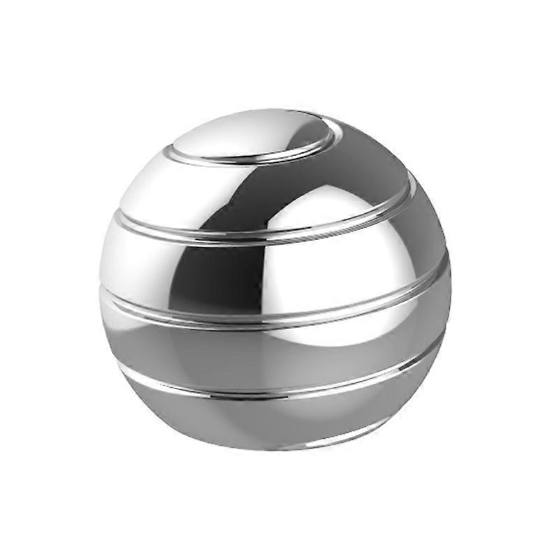 Dynamic Desktop toys rotating ball metal gyroscope with optical illusion for stress relief (silver, diameter: 45mm)