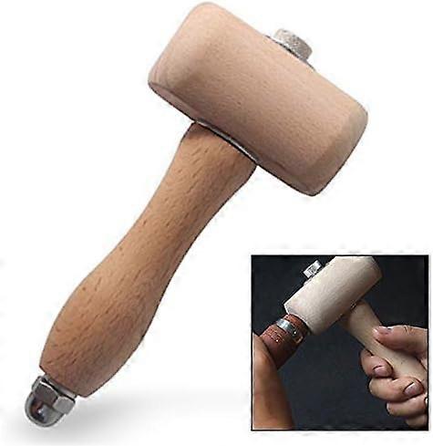 Beech Wood Mallet Hammer Tool, Wood Carving Hammer Leather Craft Carving