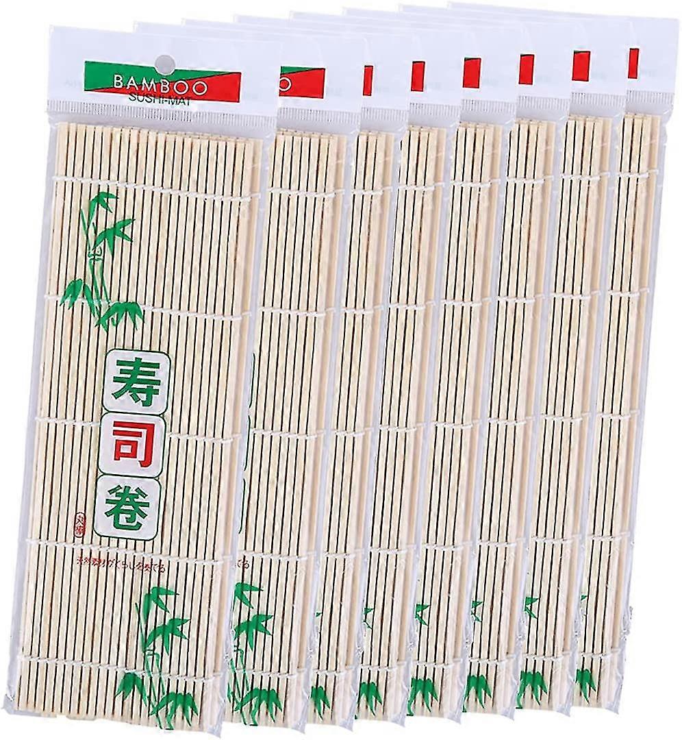 Bamboo Sushi Rolling Mat, 9.5x9.5 Inch, 8 Pcs Set