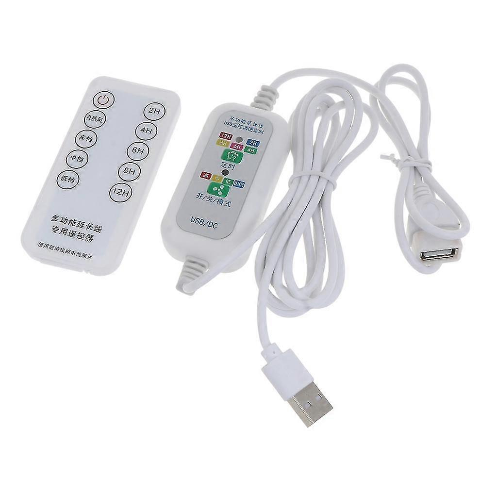 200cm 5v Remote Control 4 Speed Timing On Off Switch Power Cable For Usb Fan