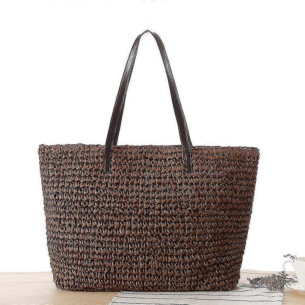 حقيبة يد حمل حقيبة المرأة المنسوجة حقيبة كتف كبيرة القش النسيج حقيبة الكتف حقيبة التسوق حقيبة الشاطئ حقيبة يدوية الصنع