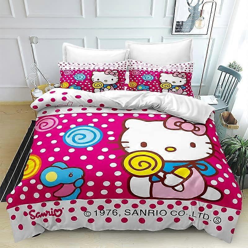 Parure de lit MV361 Housse de couette imprimée Hello Kitty Literie Parure de lit Couette douce Microfibre avec, vous apportant de la chaleur YF361