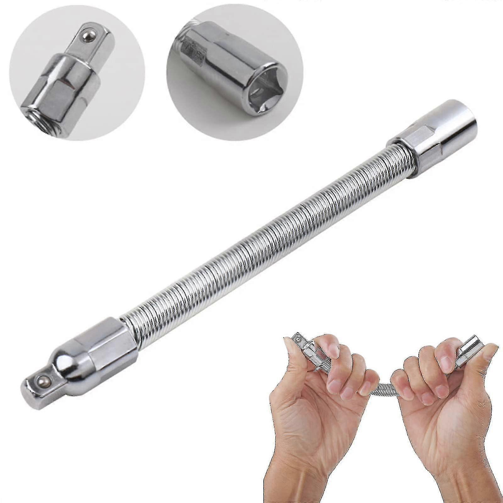 Electric Wrench Socket Extens Rod, 1/2 Socket Wrench Drive , Bendable Flexible Socket Extens Bar Shaft Set
