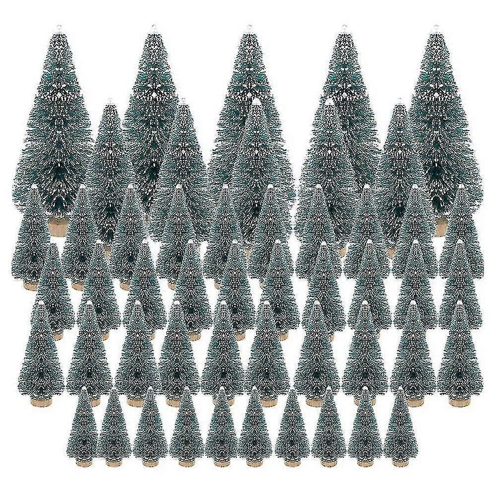 50pcs Miniature Artificial Christmas Tree Small Snow Frost Trees Pine