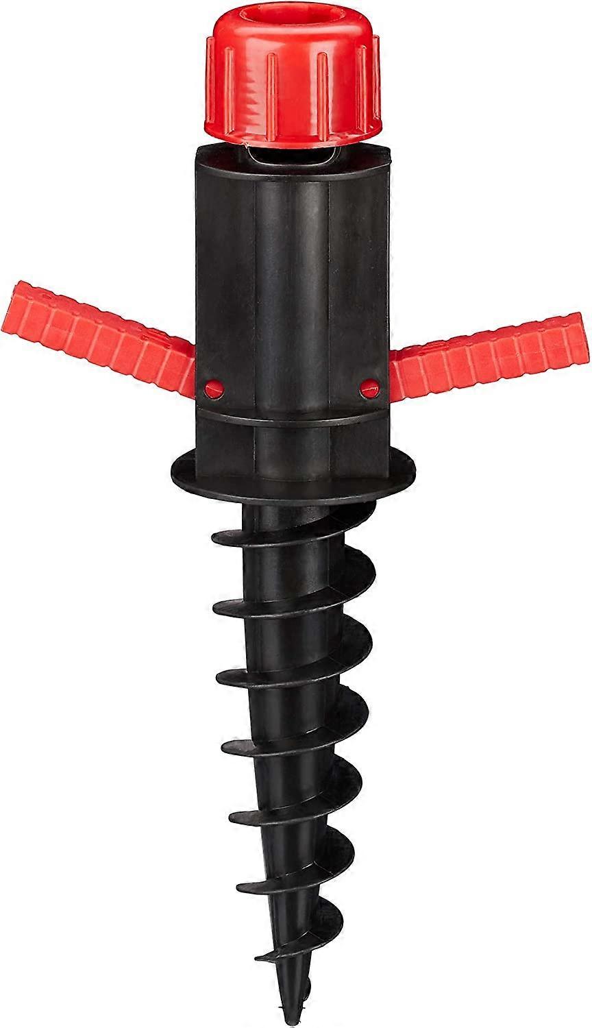 black Base, Parasol holder, red, Screw bracket, Ground socket, Diameters 37 mm, Camping, Beach