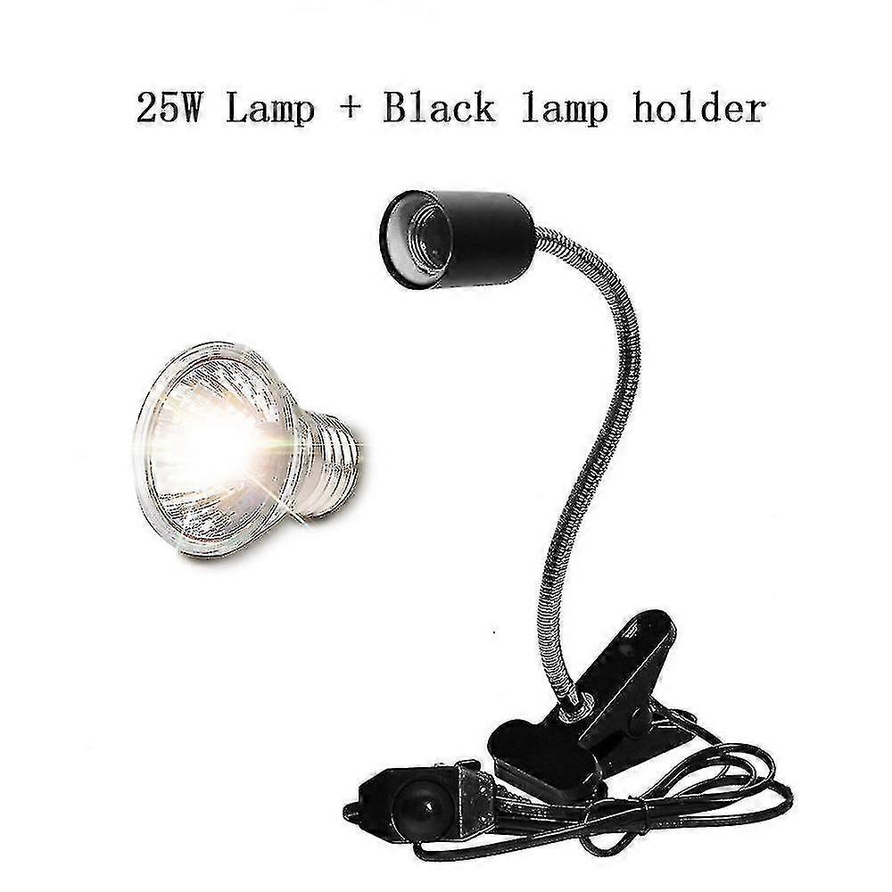 Reptile Uva Uvb Lamp With Clip-on Bulb Lamp Holder Kit Turtle Basking Uv Heating Lamp Bulb Set Tortoises Lizards Light Lighting(kui)
