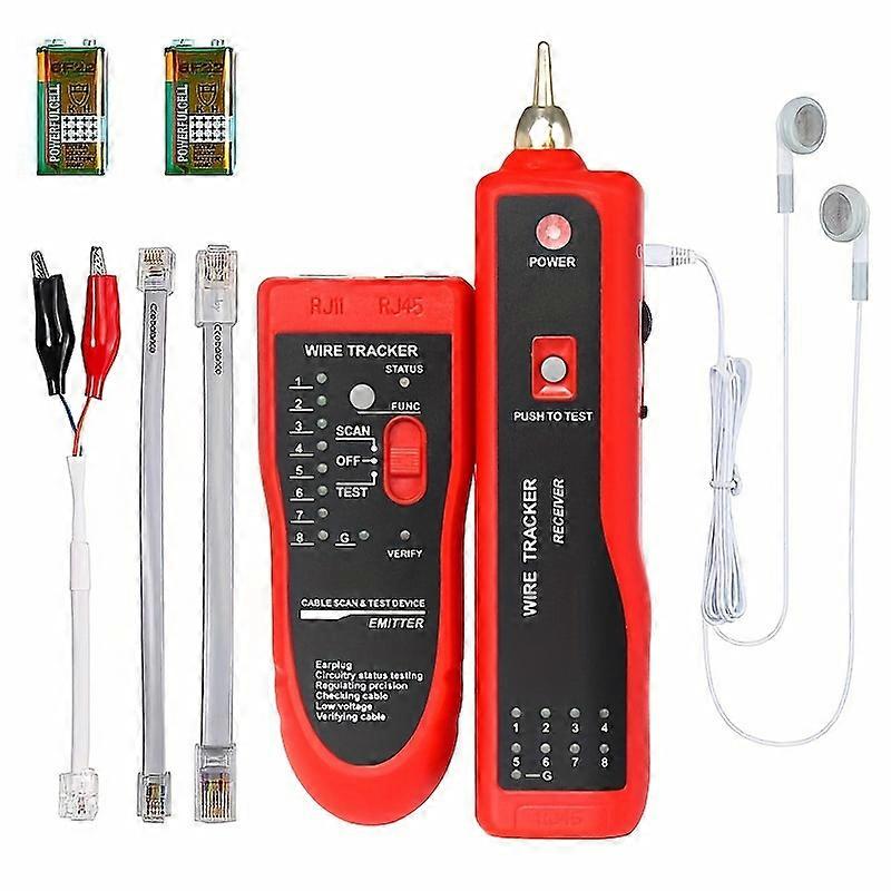 9-in-1 Professional Network Cable Tester Kit - RJ45 RJ11 LAN Wire Tracker with Adjustable Sensitivity, Continuity Check, and Audio Output for Cat5 Cat