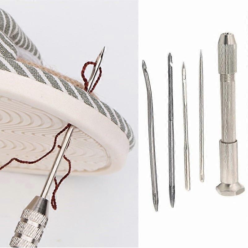 Threading Awl Tool Leather Stitching Punch Hole Maker 5Pcs
