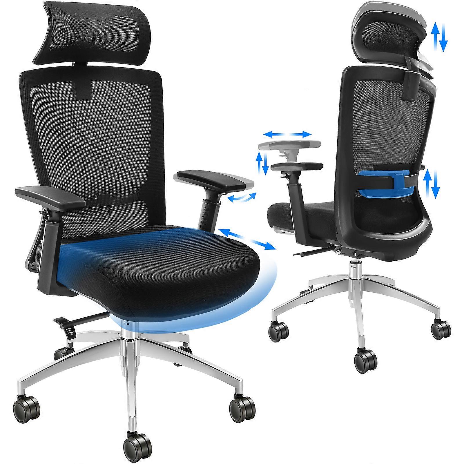 Ergonomic Office Chair with Slide Seat, with Back and Lumbar Support, Swivel Computer Task Chair
