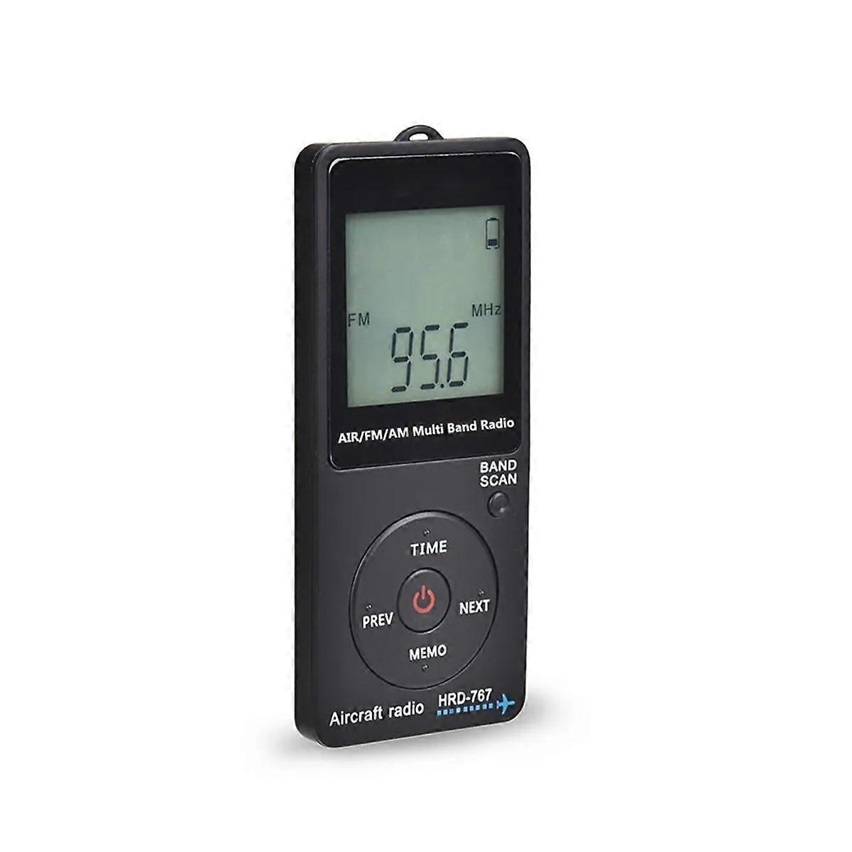 -767 Mini Pocket Radio Aircraft Band Receiver Portable Radios LCD Display Lock Button FM/AM/AIR Rad