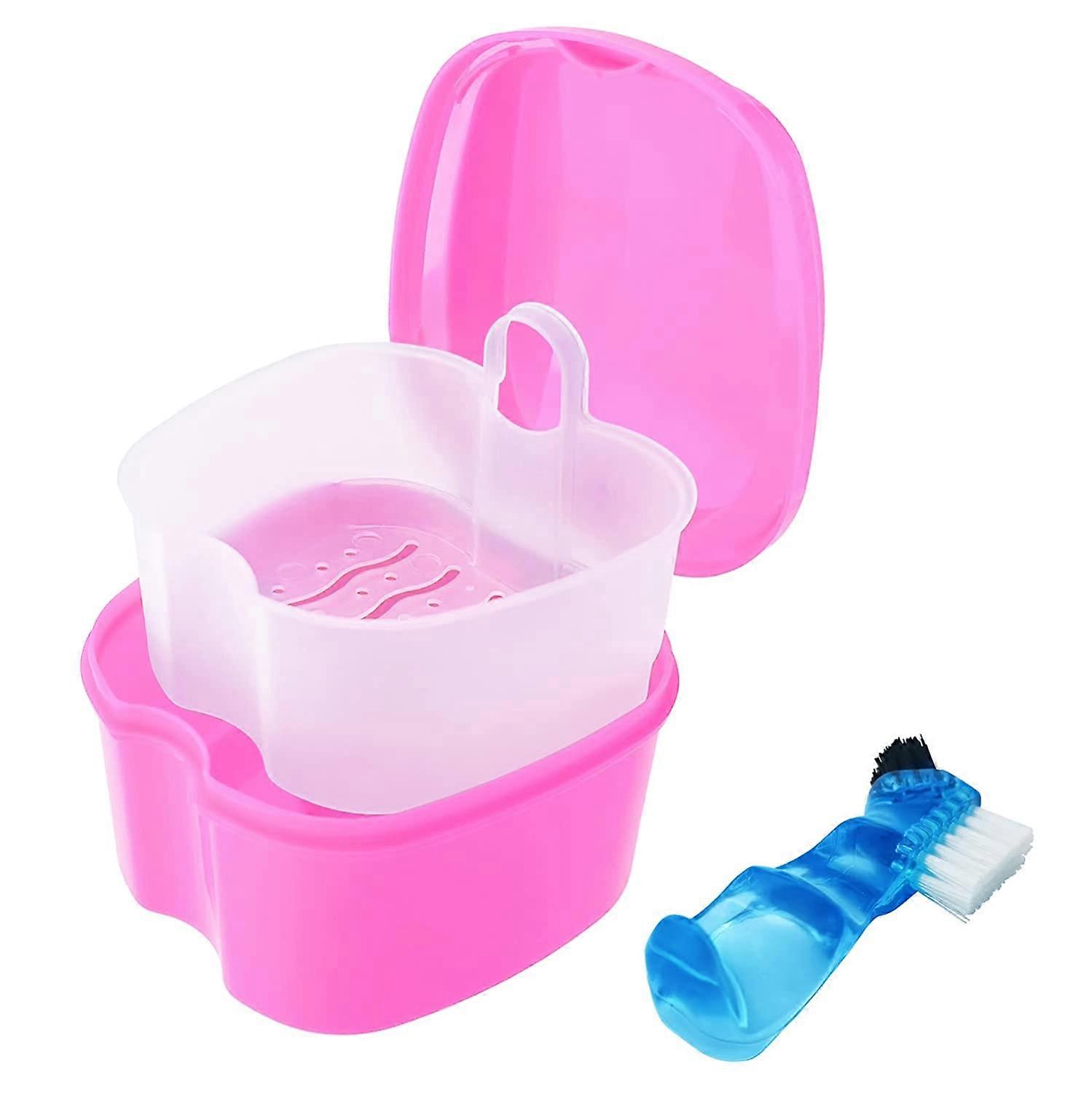 Denture Cleaning Case Orthodontic Dental Retainer Container.Denture Holder Case Retainer