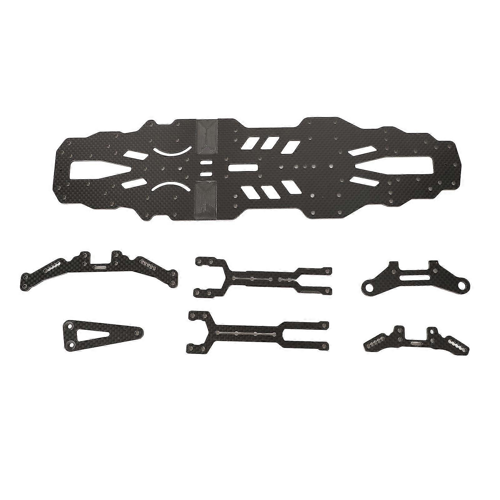 RC Station Wagon Accessory with Carbon Fiber Chassis Plate compatible with Enhanced Flexibility Black 1:10 Scale