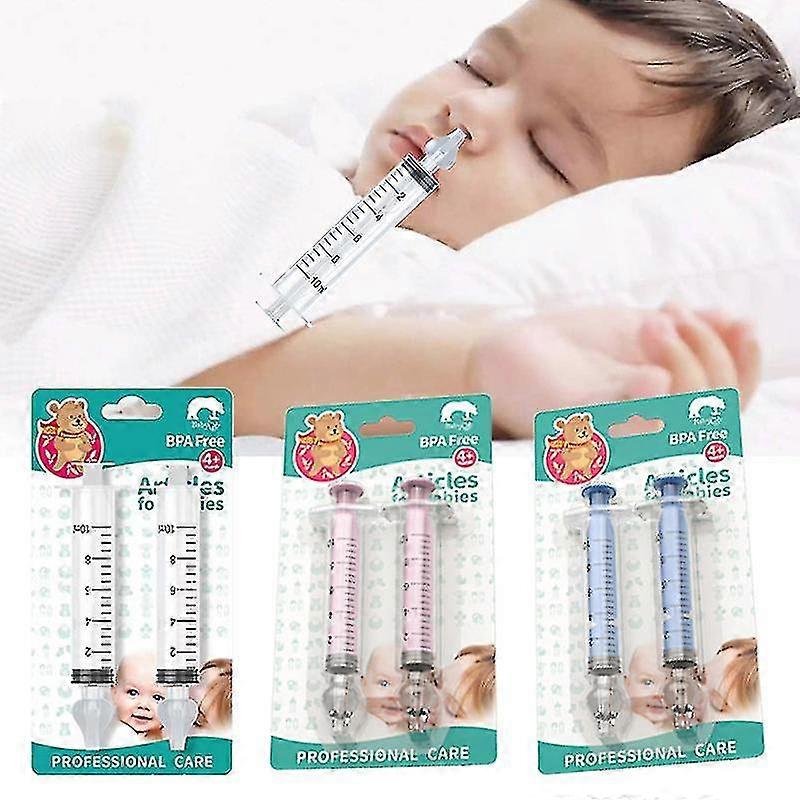 2pcs/set Portable Infant Nose Aspirator Cleaner Nasal Irrigation Syringe