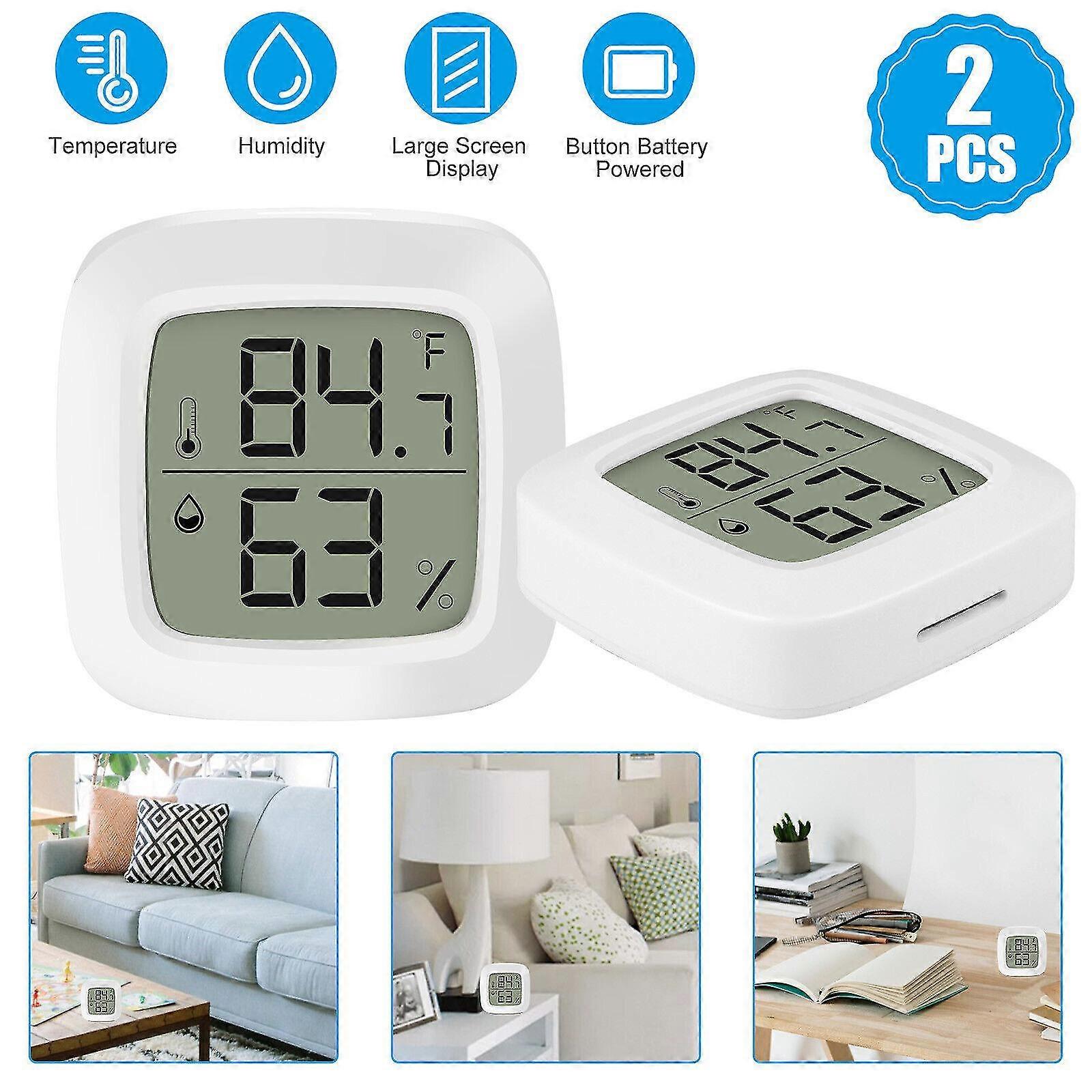 2PCS Digital Hygrometer LCD Indoor Thermometer Temperature Humidity Gauge Meter