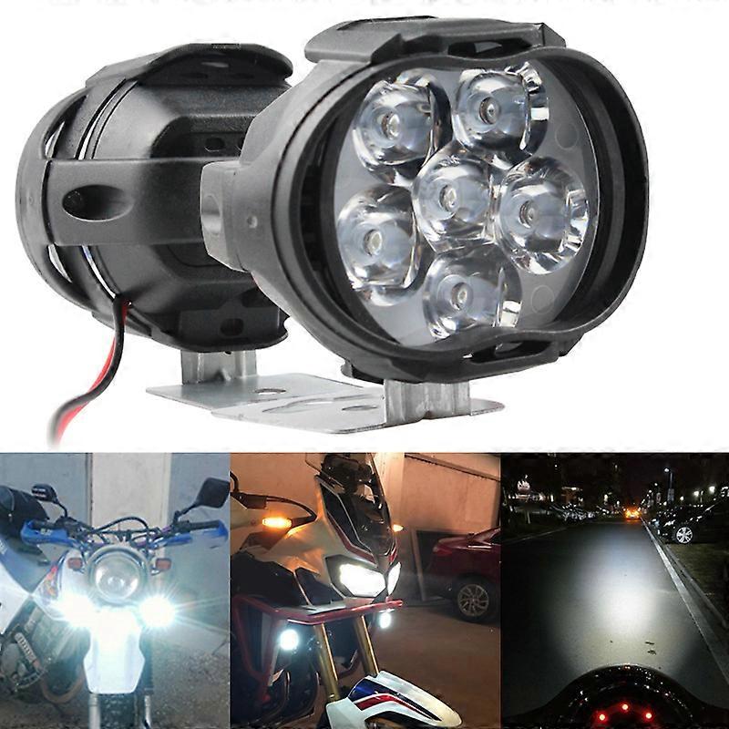 Universal Motorcycle Bright Spotlights Headlight Fog Lamp 6 LED Auto Car Auxiliary LED Headlamp Fog Light External Accessories