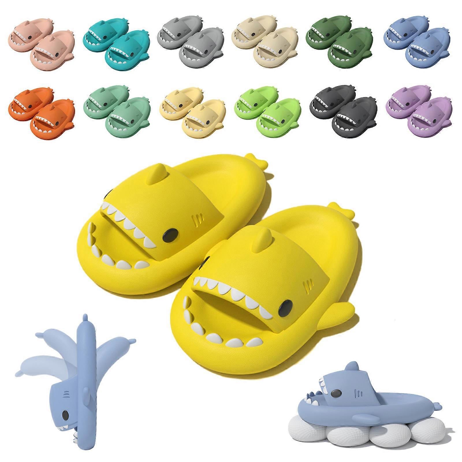 Pantoufles de requin d’été pour les femmes hommes, Mignon Douche Anti-dérapant Nouveauté Open Toe Slides, Couple Diapositives Semelle Légère Sandales Chaussures De Plage, 100% Nouveau