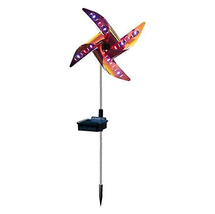 Solar Spinner Multi-color Led Lighting, Lawn Ornament Mill