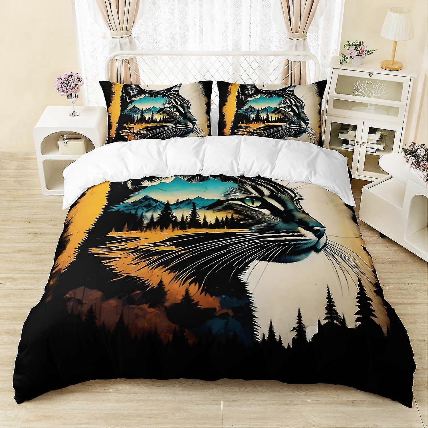 b2254 Lençóis Snowfield Animais da Floresta Animais Edredom Conjunto de Cama de 3 Peças 1 Capa de Colcha e 2 Fronhas Lençóis gb2254