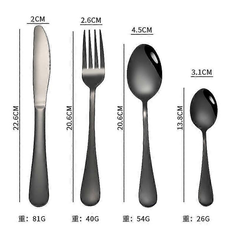 Tableware Four Main Pieces Gold-plated Magic Color Table Knife Spoon Fork Tea Spoon Gift Set