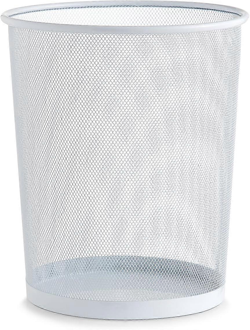 Trash can recycling bin, round, white