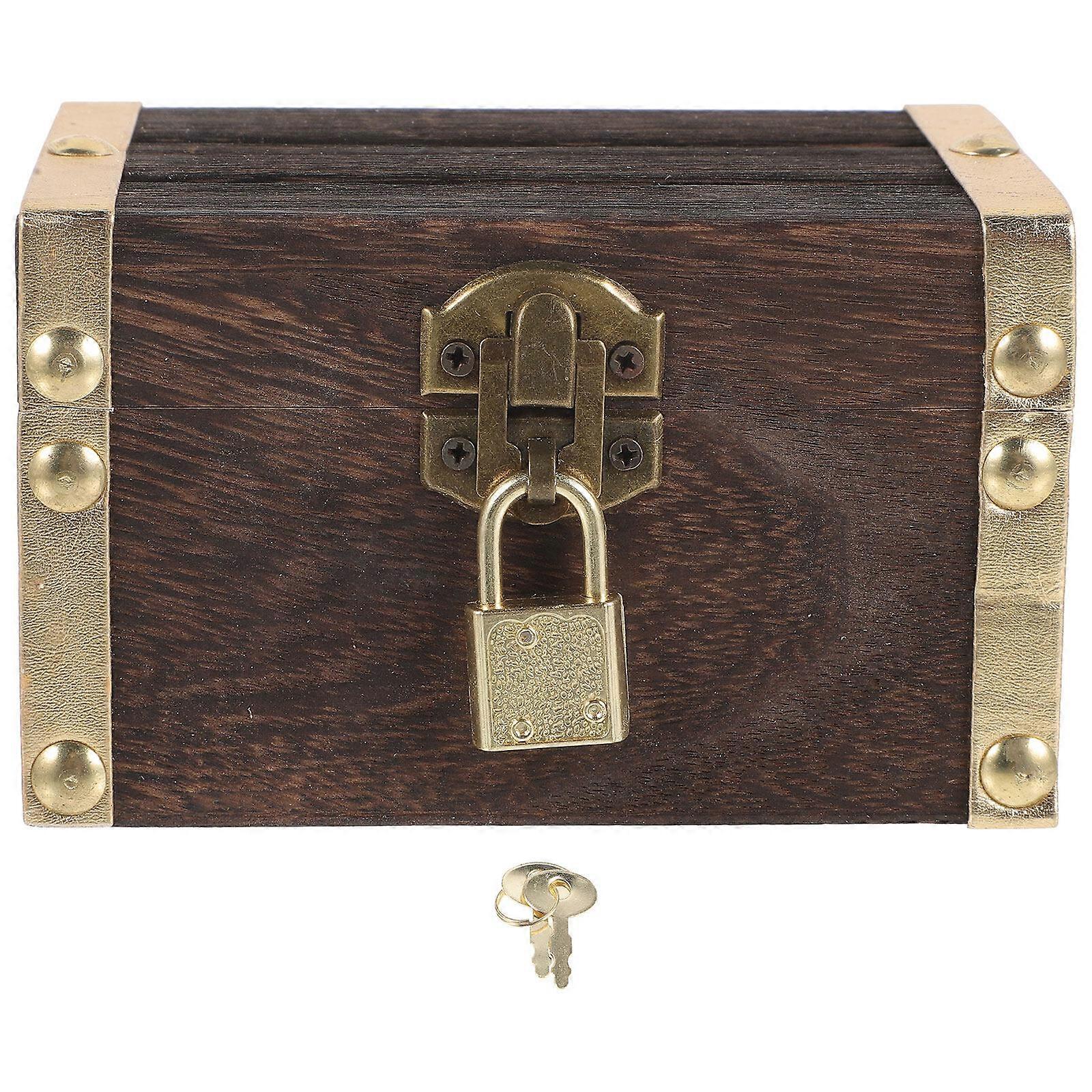 1 Set Multi-function Treasure Box with Key Vintage Treasure Chest Small Pirate Storage Box