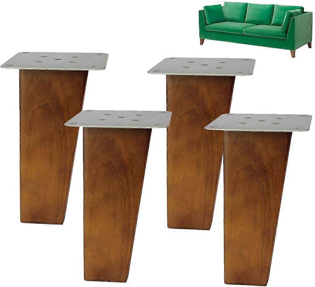Pack of 4 Solid Wood Furniture Legs,Trapezoid Wooden Sofa Legs ...