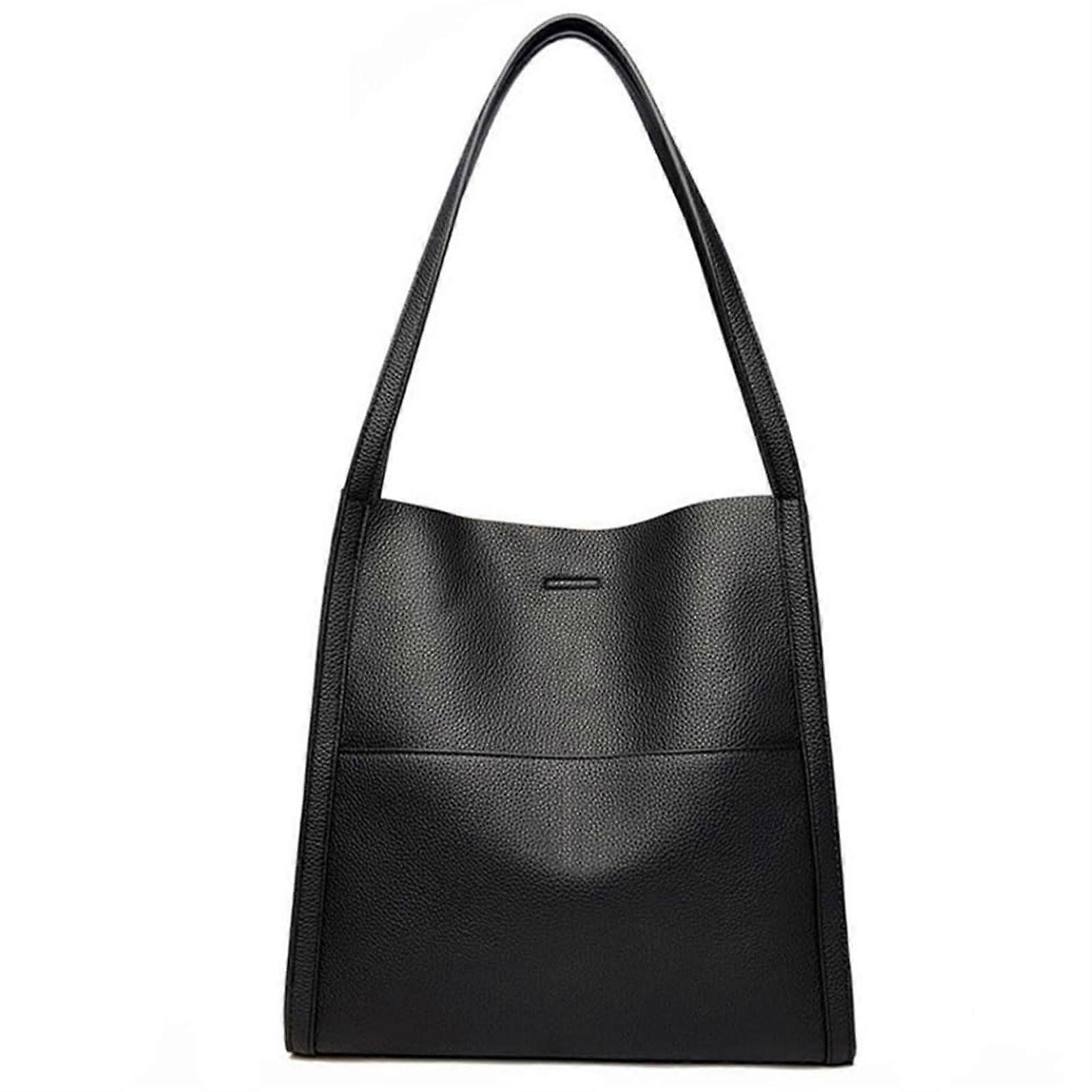 New Solid Color Simple Genuine Leather Shoulder Bag