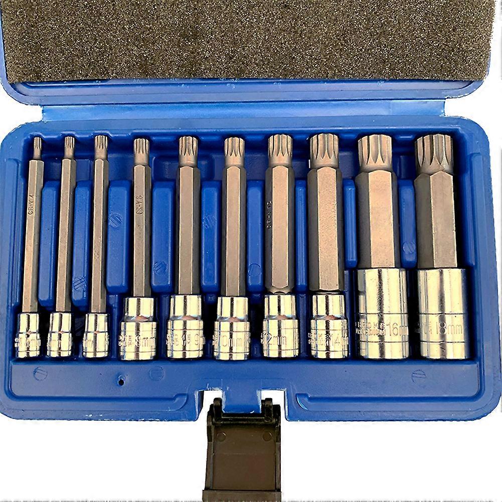2023 New10pc Socket Set M-type Combo 1/4 3/8 1/2 w/ Storage Box