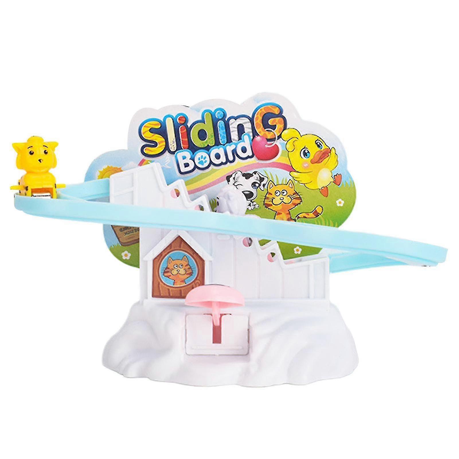 Little Animal Climb Stair Toy Manual Railway Track Slide Interaction Toy